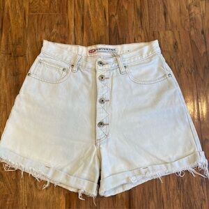 Union Bay Vintage High Rise Button Fly Cuffed  Denim Shorts, Women’s 11